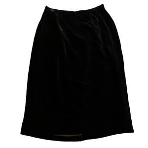 Vtg Doncaster Black Velvet Skirt Womens Sz 8 Dark Acedemia Midi 90s Y2K Teacher